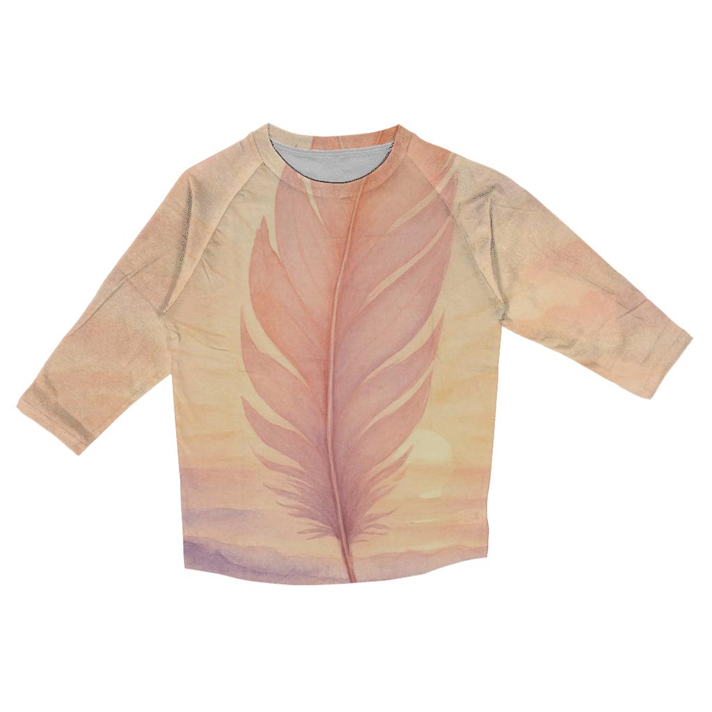 Feathered Dawn Prayer trendy 3/4 sleeve tops