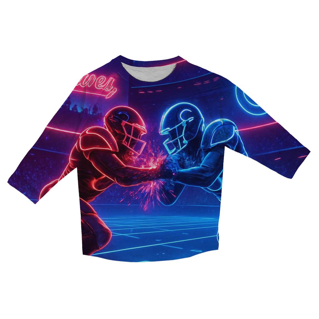 Midnight Indoor Laser Gridiron designer 3/4 sleeve blouses