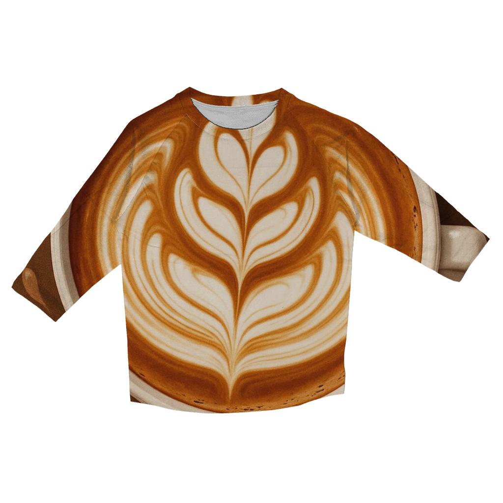 Latte Bloom Petals casual three quarter sleeve shirts