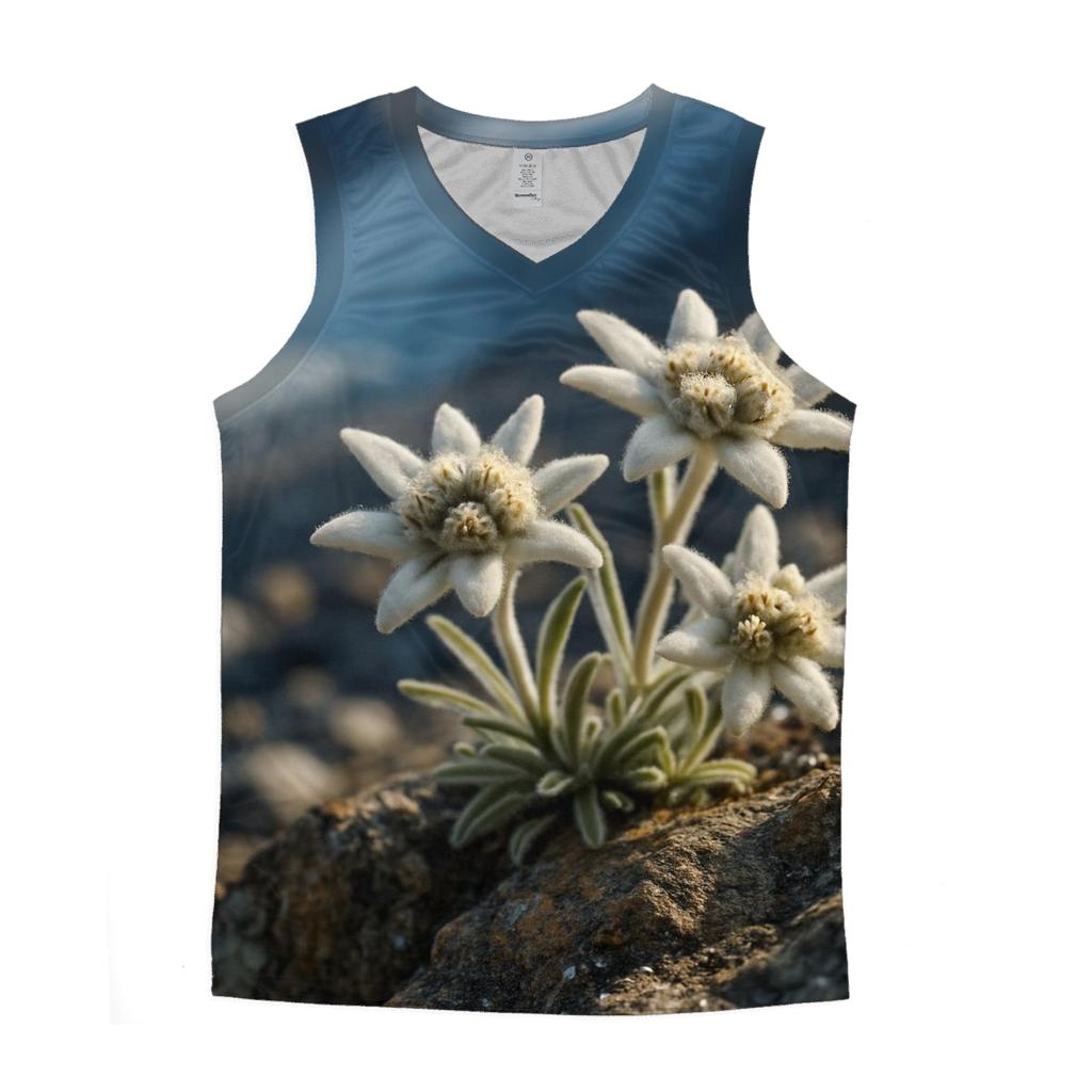 Alpine Edelweiss At The Glacier Edge sports performance tank tops