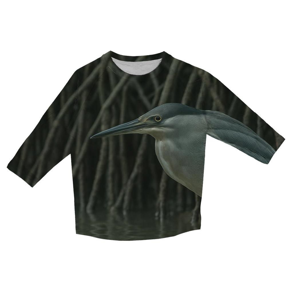 Mangrove Stillness Fishing Heron custom 3/4 sleeve shirts