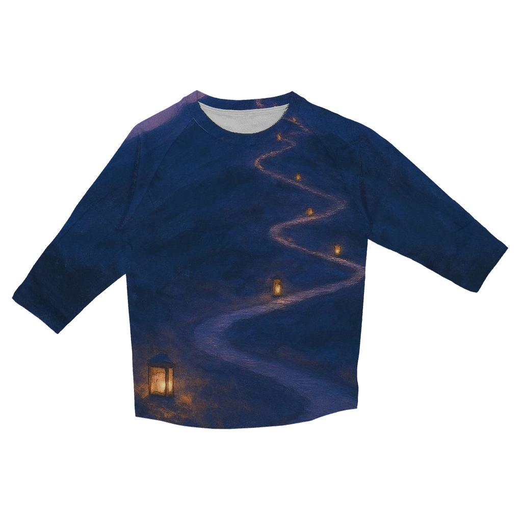 Mountain Lantern Path custom 3/4 sleeve shirts