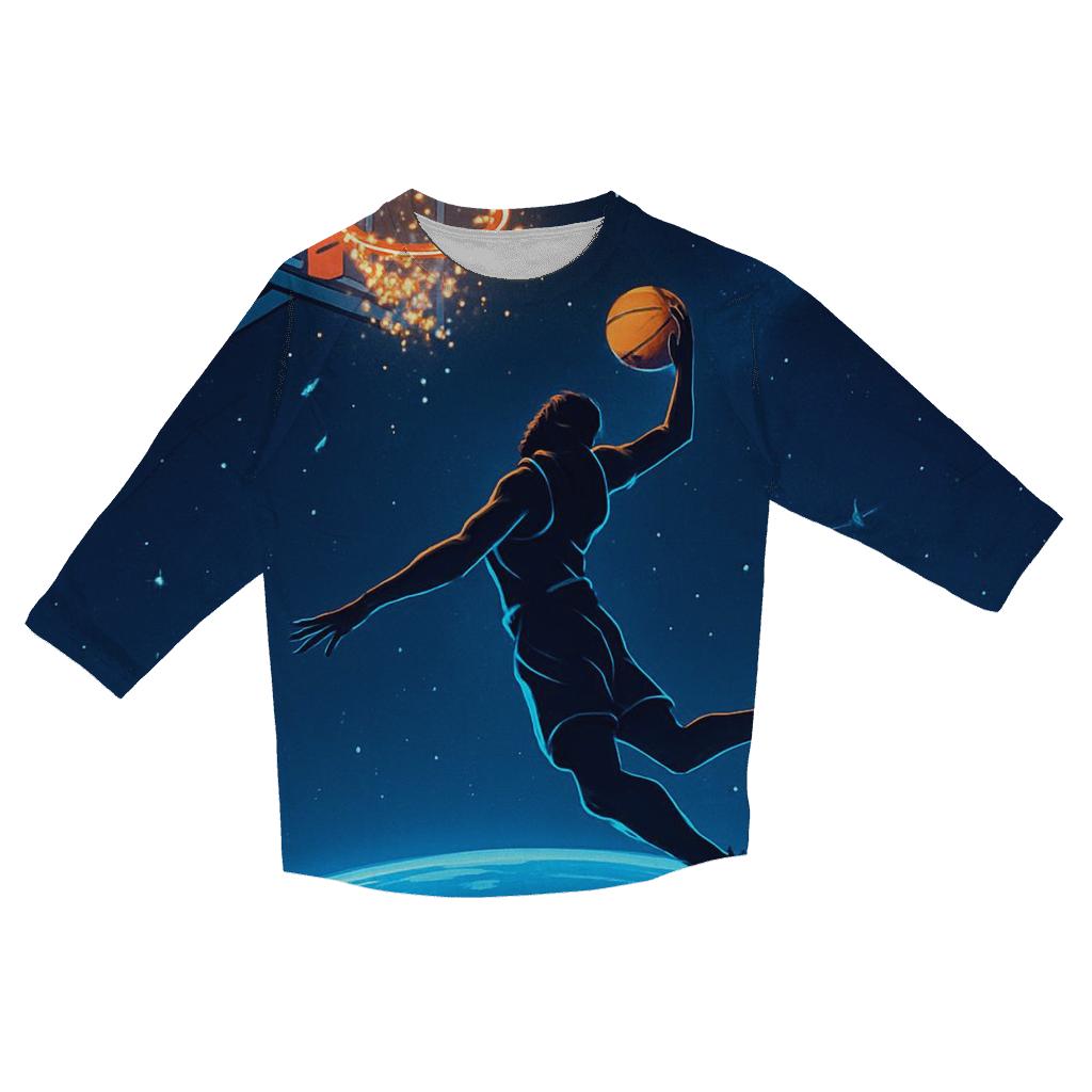 Zero Gravity Basketball Dunk personalized 3/4 sleeve tees