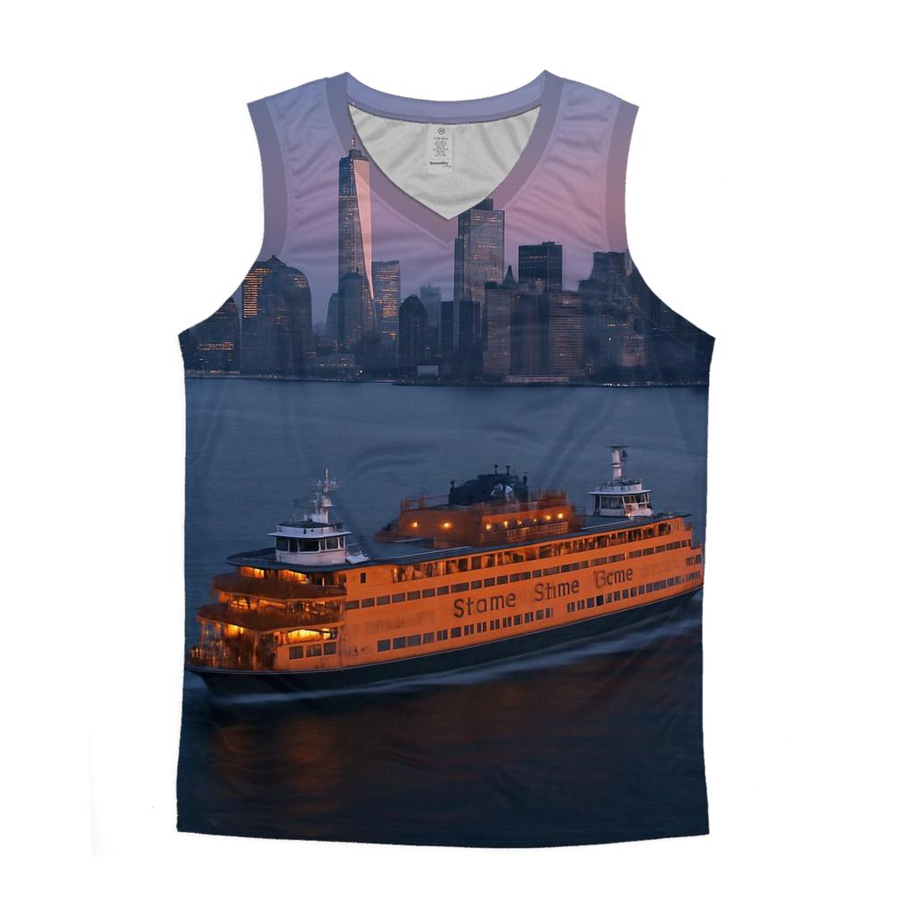 Harbor Commuter Ferry At Dawn custom tank tops