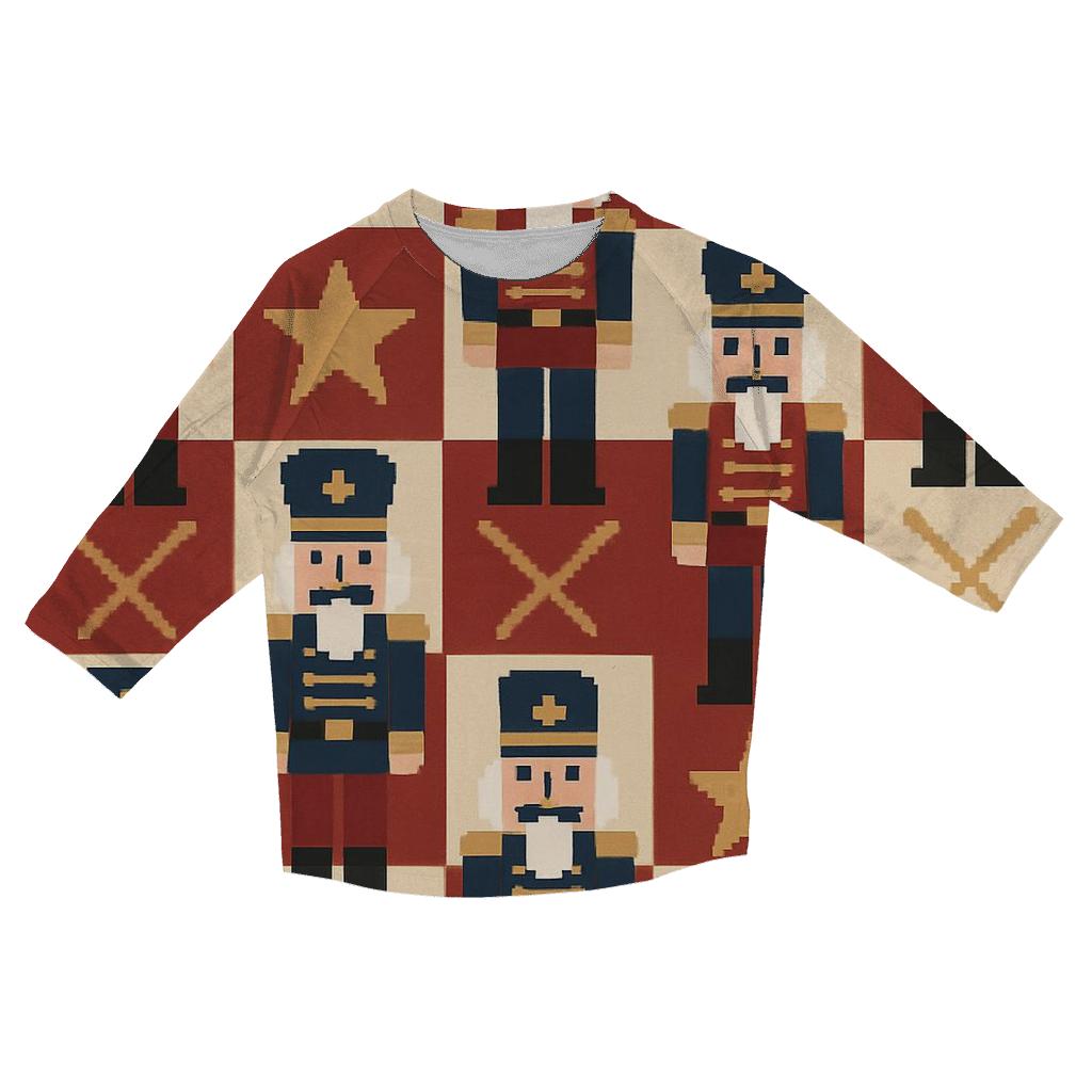 Nutcracker Checker Parade Design stylish quarter sleeve tops