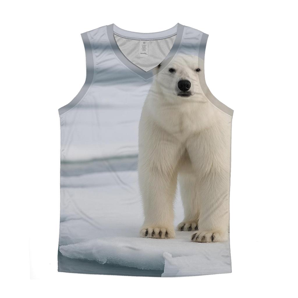 Ice Floe Sentinel Polar Bear stylish racerback tanks