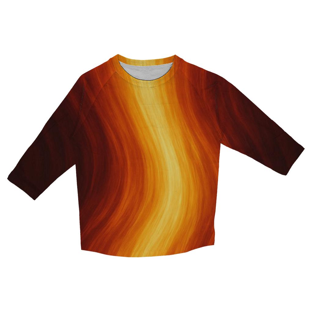Molten Amber Flow printed three quarter sleeve shirts
