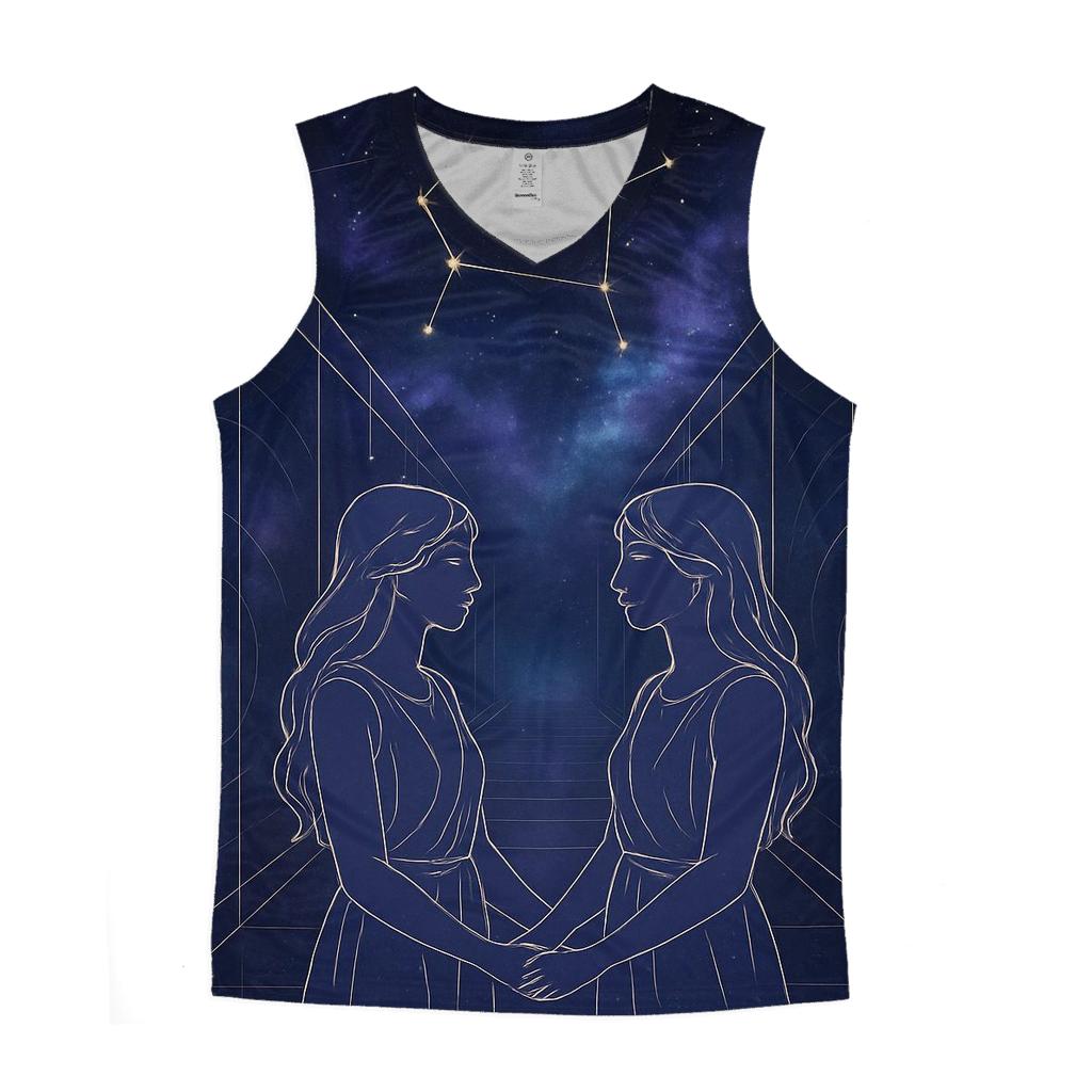 Gemini Celestial Mirror Corridor graphic print tank tops