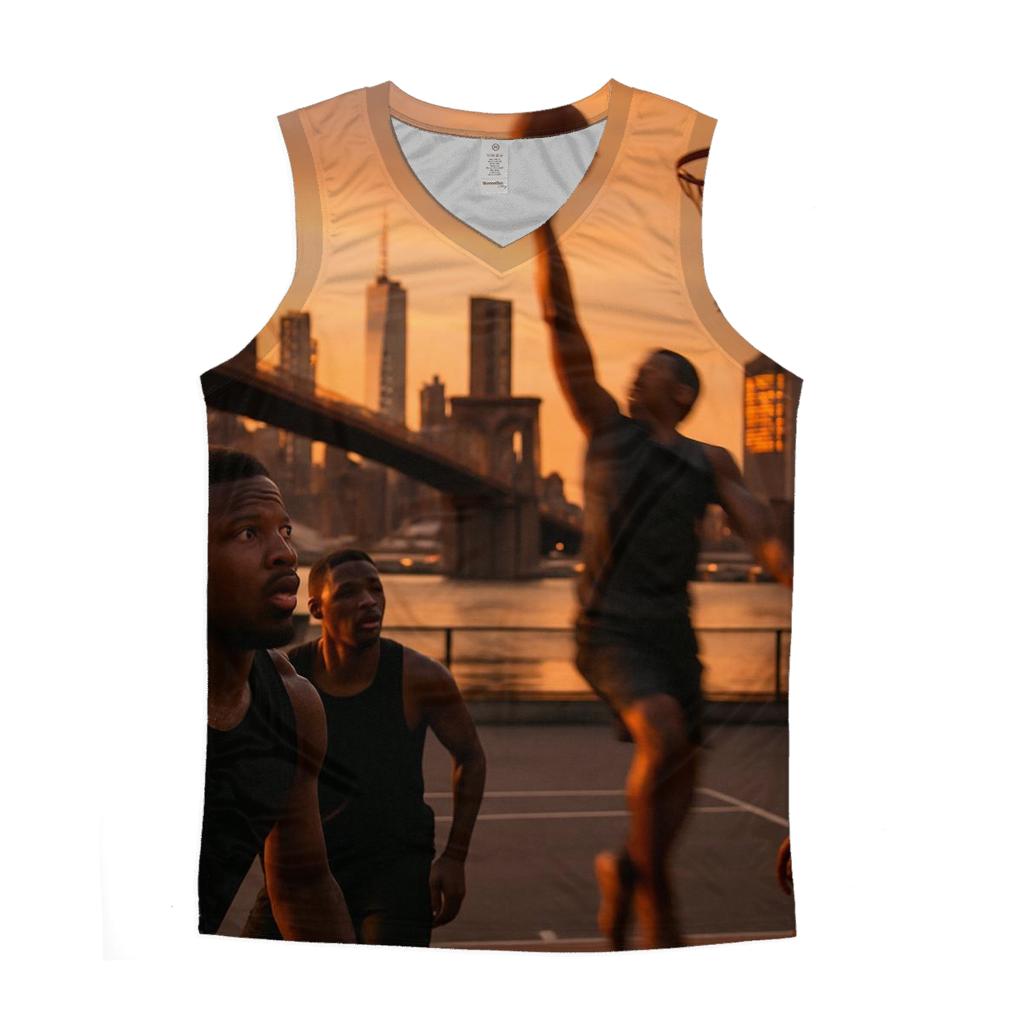Brooklyn Bridge Park Sunset Pickup Game trendy fitted tank tops