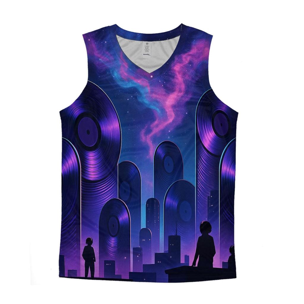 Nebula Vinyl Skyline personalized athletic tanks