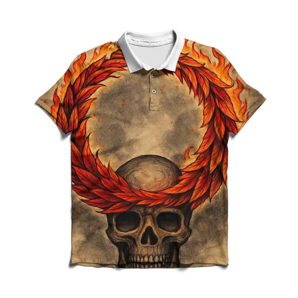 Phoenix Feather Ouroboros Crown casual sports polo shirts