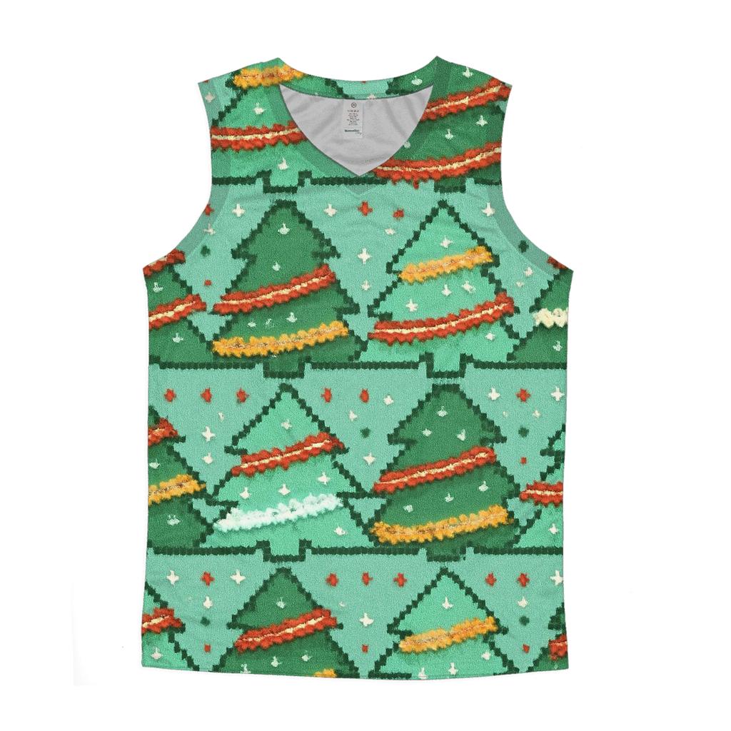 Tacky Tinsel Forest Bands Design trendy fitted tank tops
