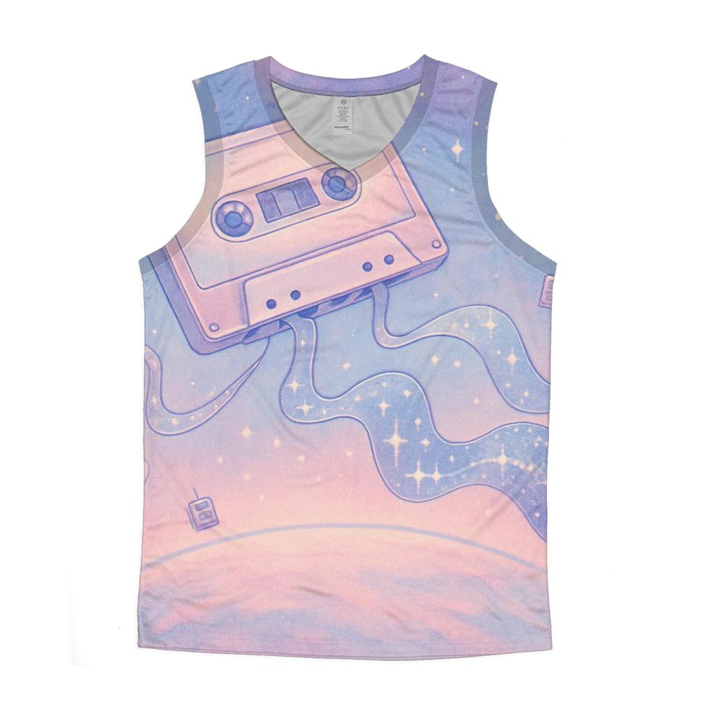 Galactic Cassette Drift casual summer tank tops