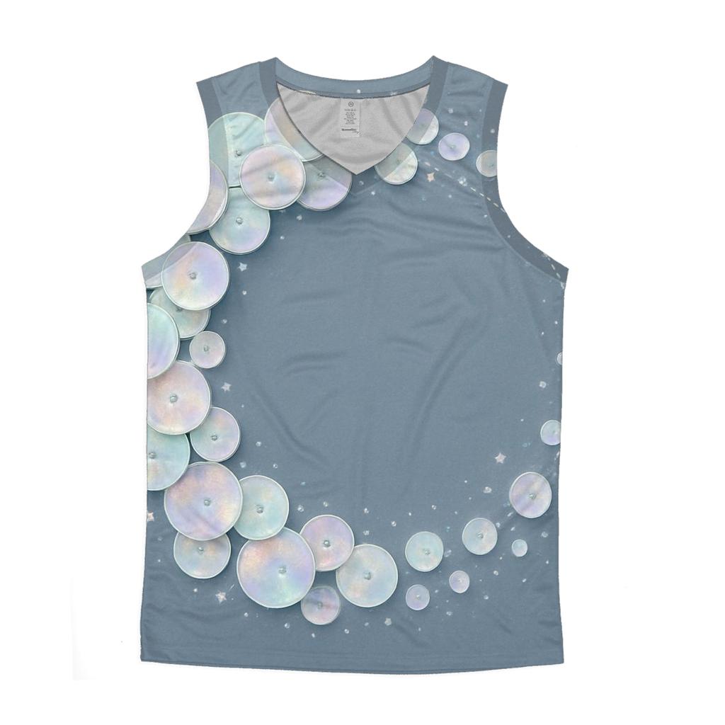 Opalescent Sequin Orbit sports performance tank tops