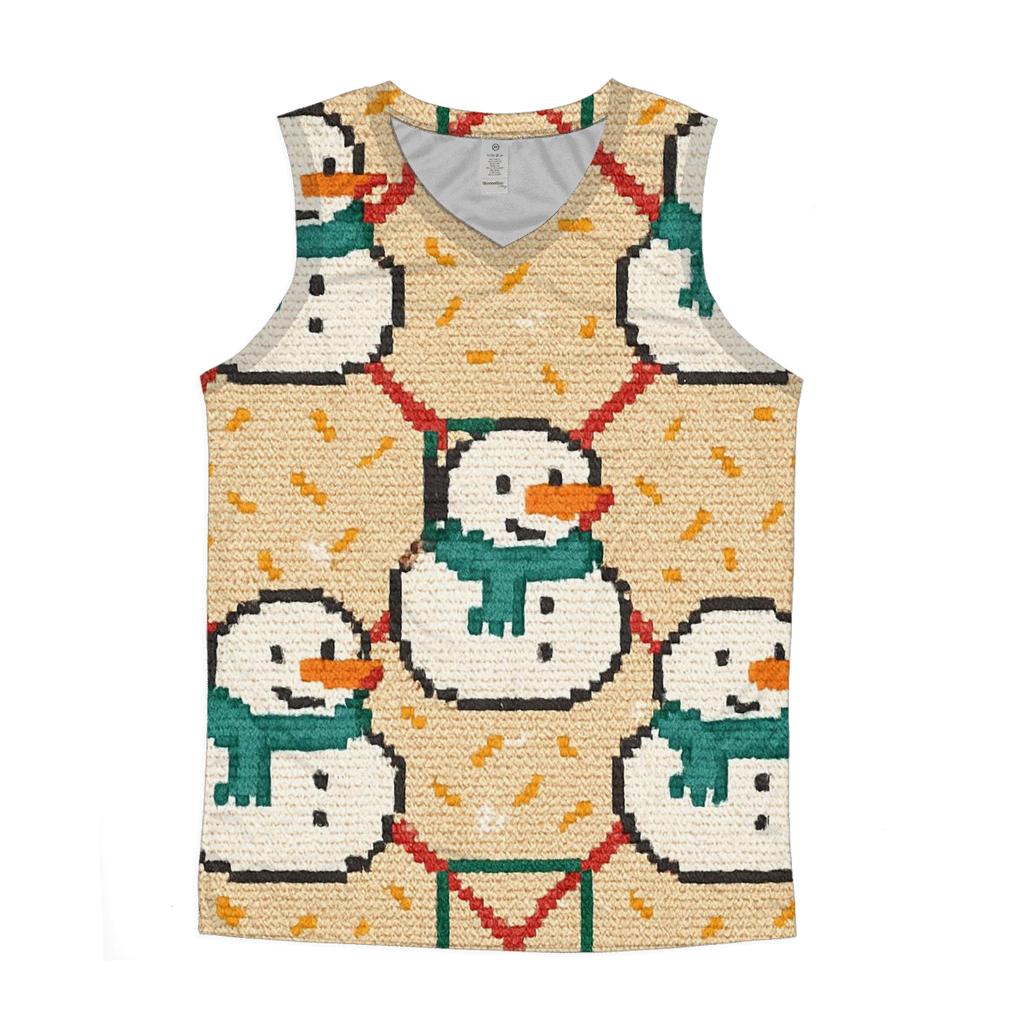 Snowman Sprinkles Lattice Design sports performance tank tops