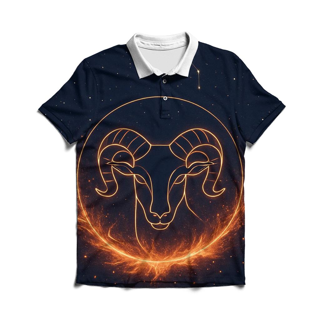 Solar Aries Fire Gate casual sports polo shirts