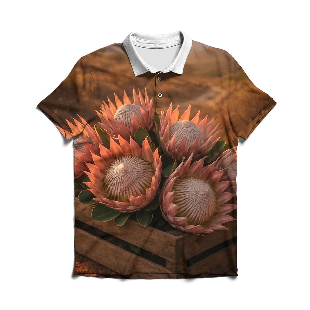 Protea Harvest On South African Hillside casual sports polo shirts