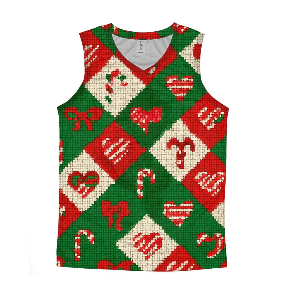Candy Cane Diamond Patchwork Design designer workout tanks