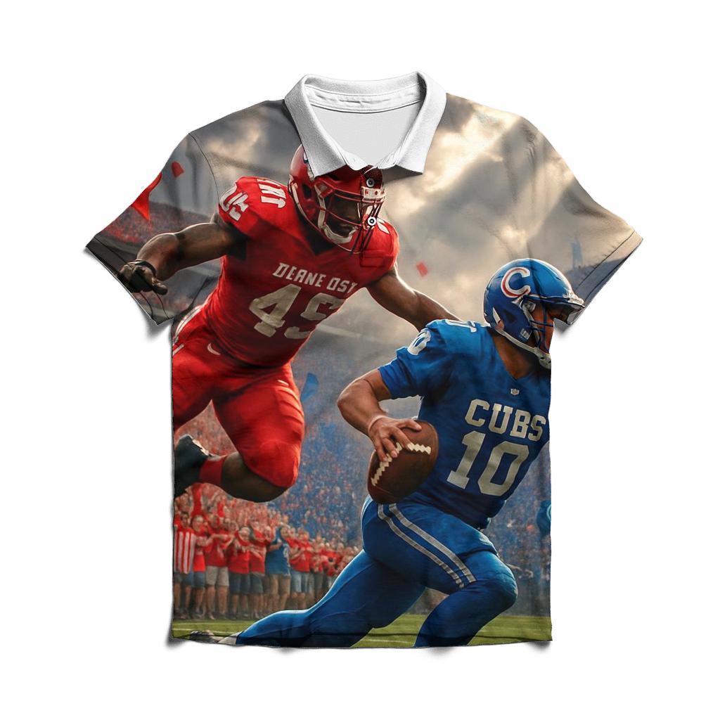 Stormlit College Rivalry Crossover branded logo polo shirts