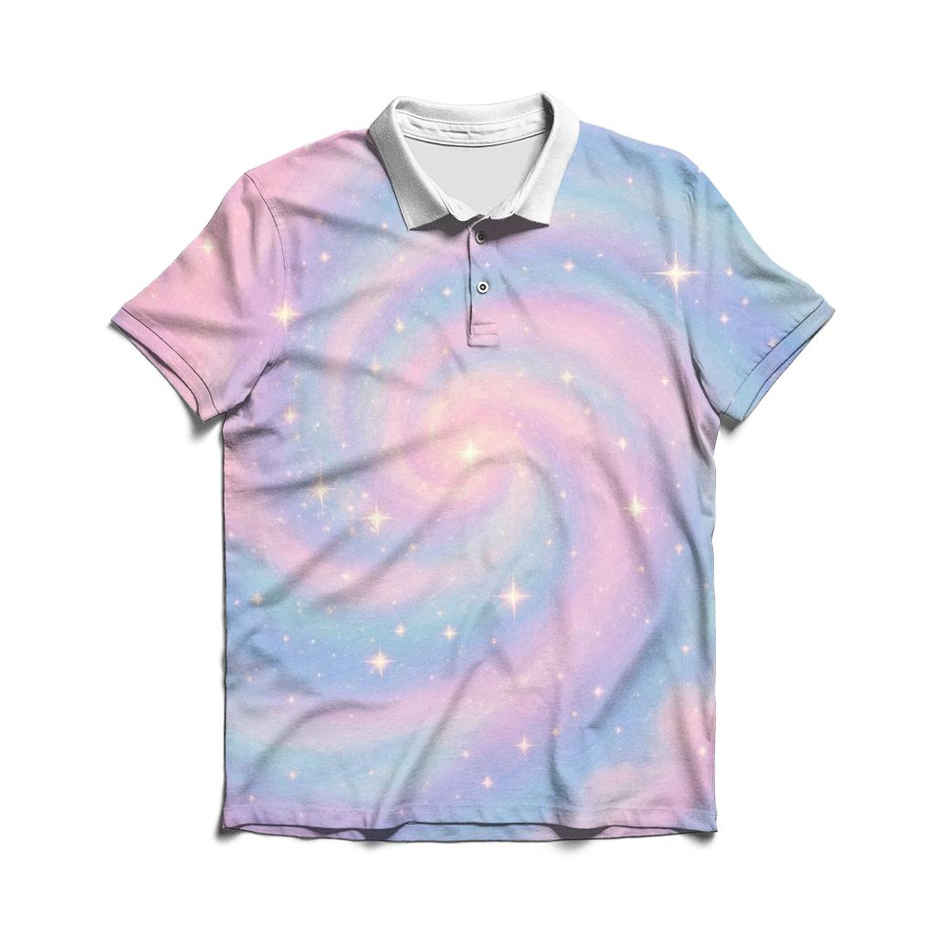 Pastel Stardust Whirl stylish collar polo tees
