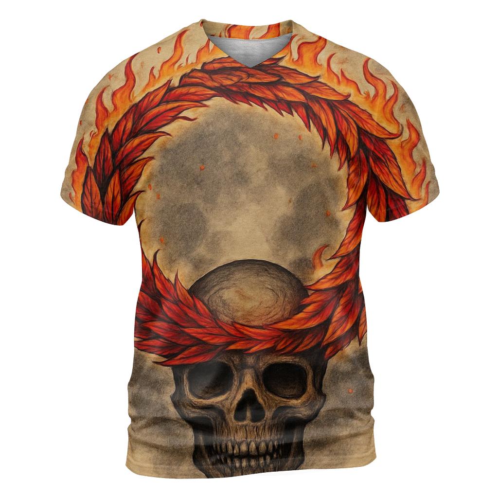 Phoenix Feather Ouroboros Crown creative print fashion shirts