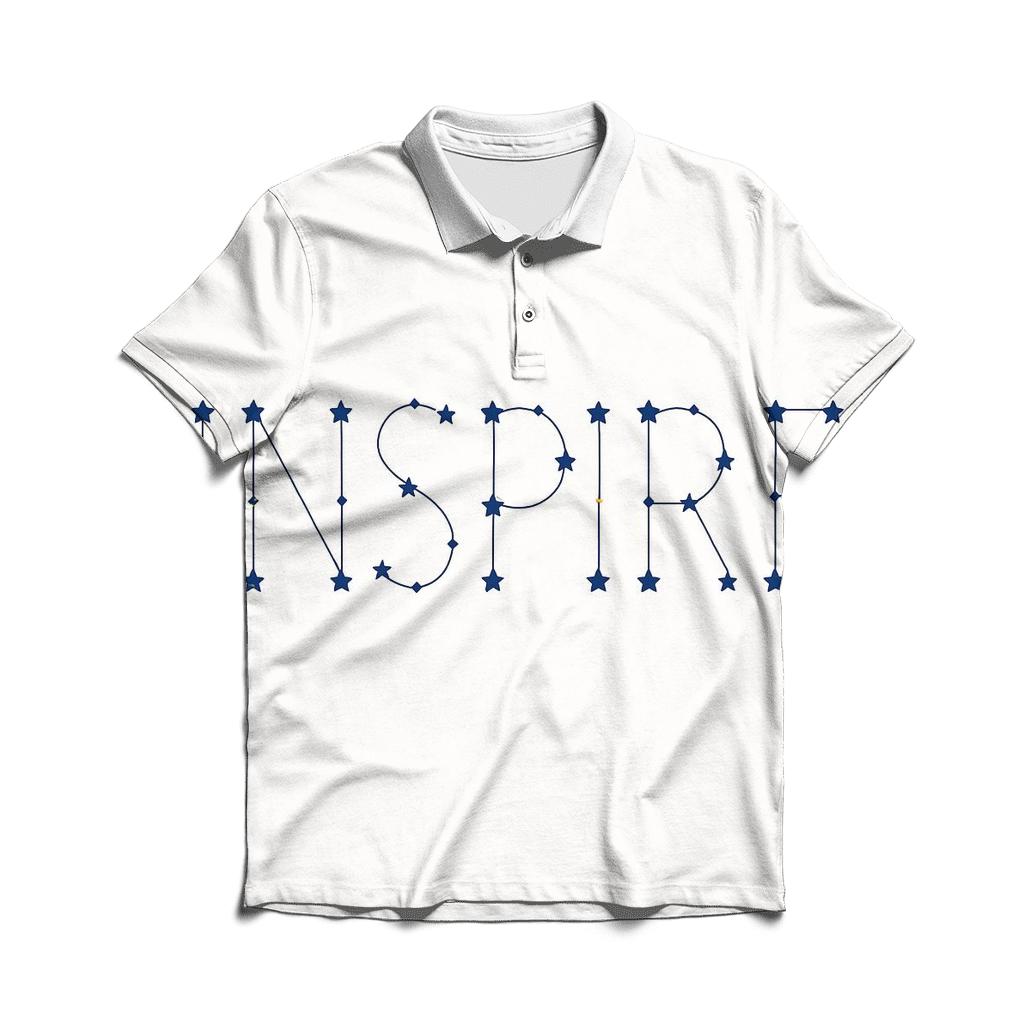 Minimal Constellation Typography designer slim fit polos
