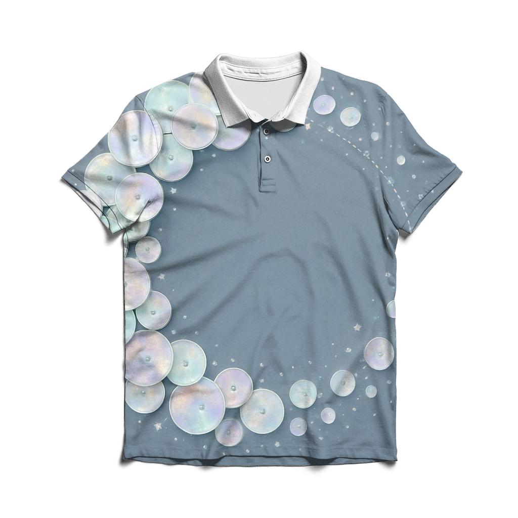 Opalescent Sequin Orbit custom polo shirts