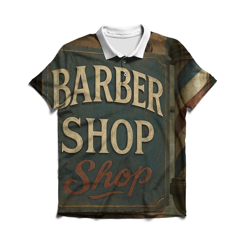 Nostalgic Barbershop Signboard classic pique polos