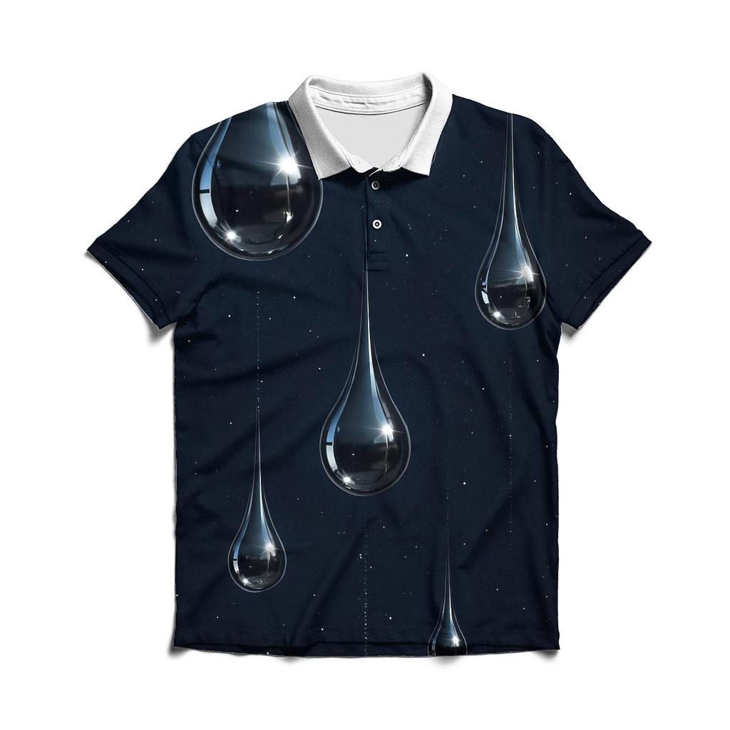 Starlit Chrome Droplets classic pique polos