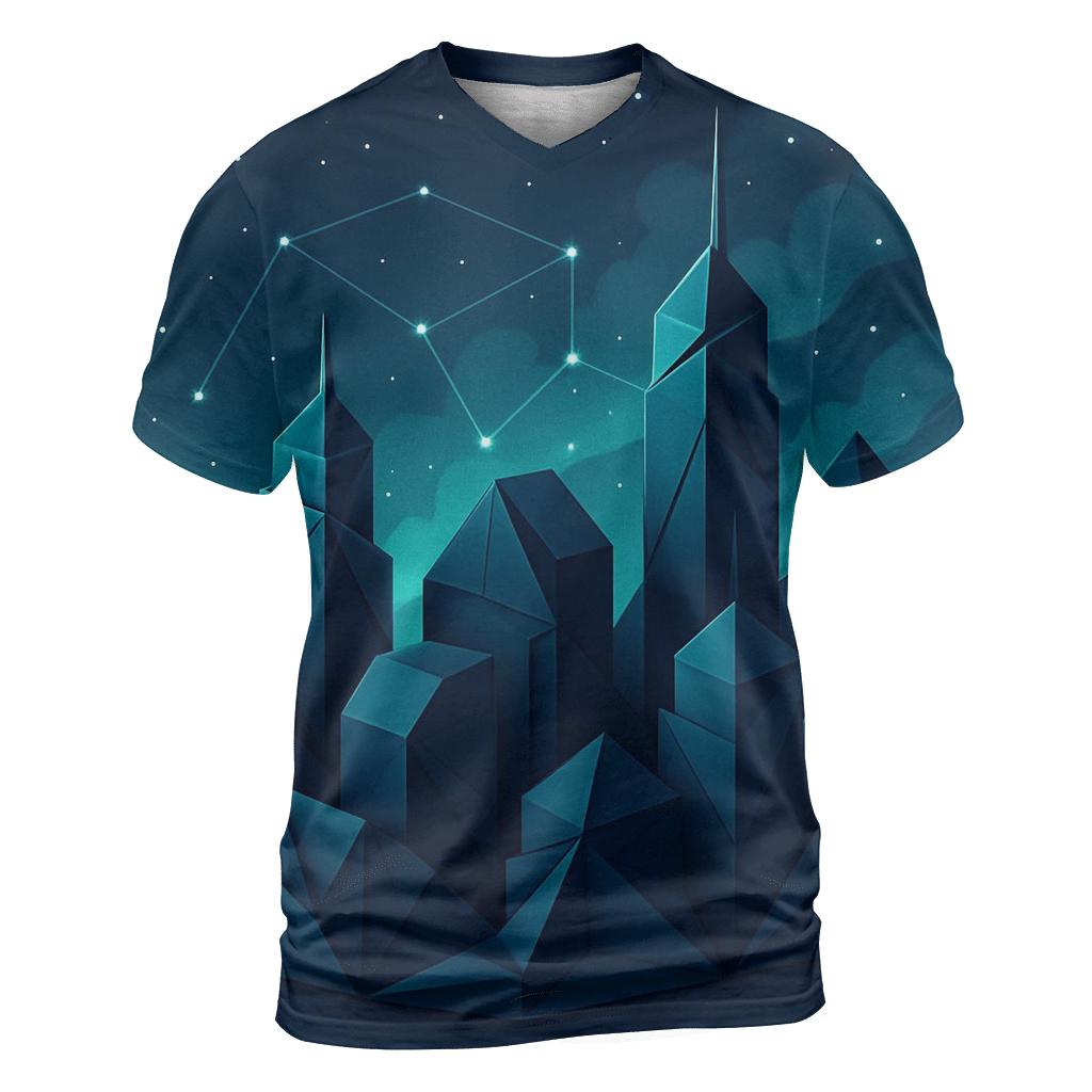 Cosmic Origami Cityscape custom all-over print shirts