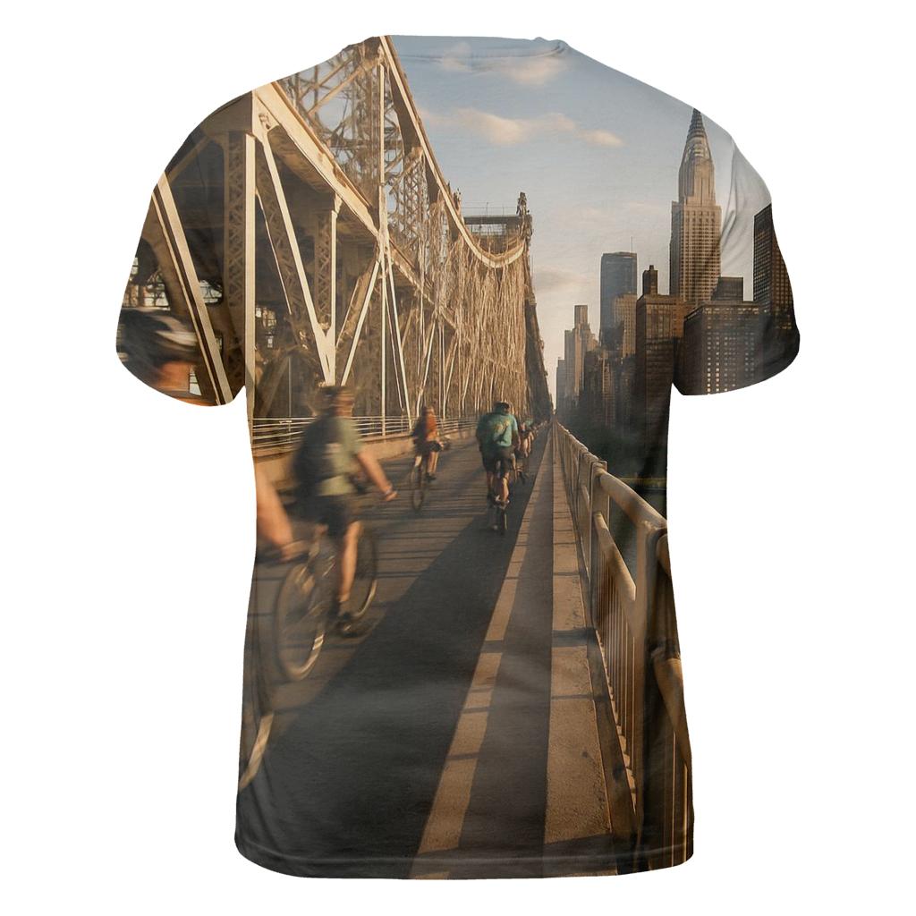 Queensboro Bridge Bike Lane Skyline Glimpse trendy printed shirt styles