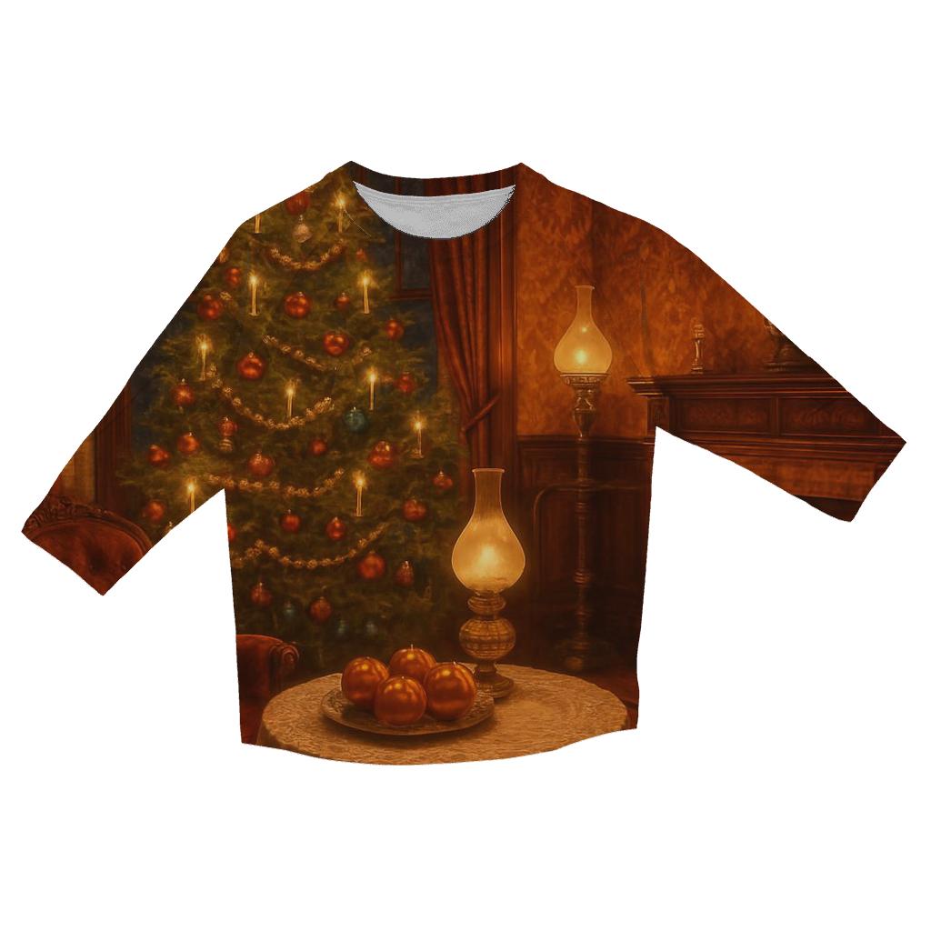 Victorian Parlor Christmas Evening stylish quarter sleeve tops