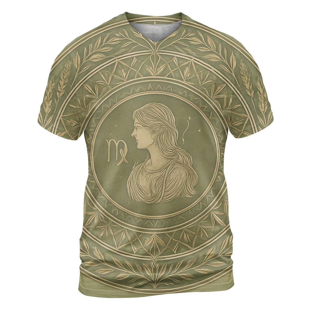 Virgo Earth Star Mandala Chart creative print fashion shirts