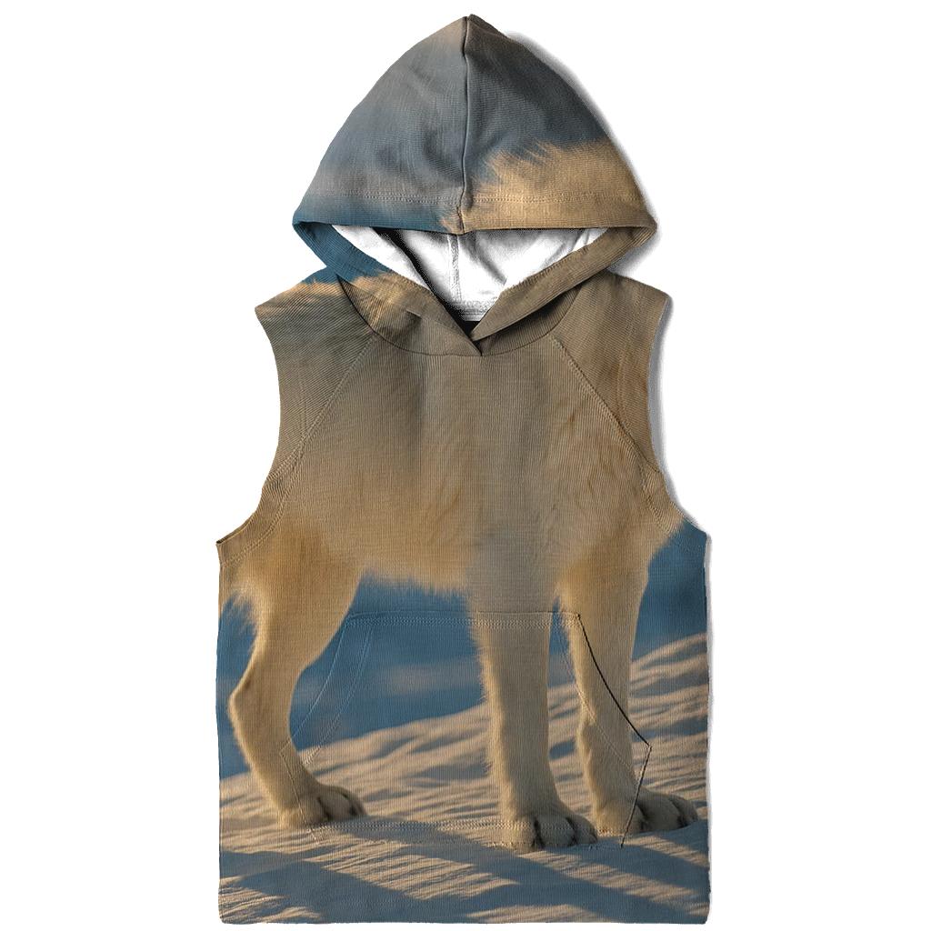 Arctic Wolf On Wind Carved Ridge zip-up hoodies
