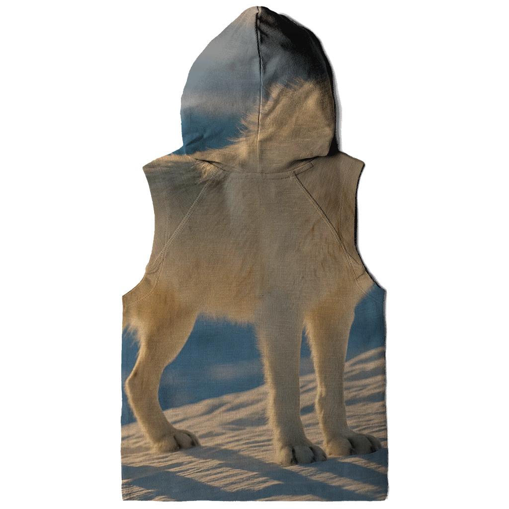 Arctic Wolf On Wind Carved Ridge zip-up hoodies