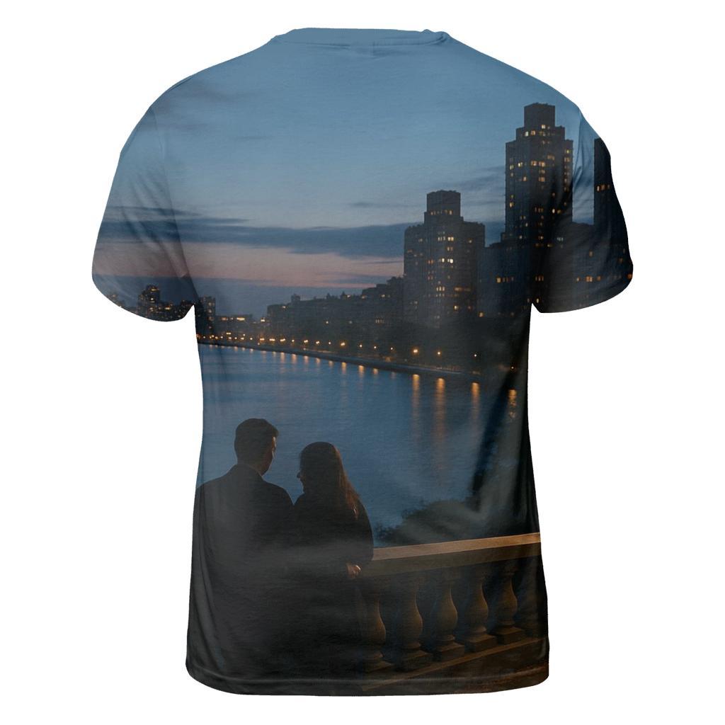 Upper West Side Riverside Overlook At Blue Hour trendy printed shirt styles