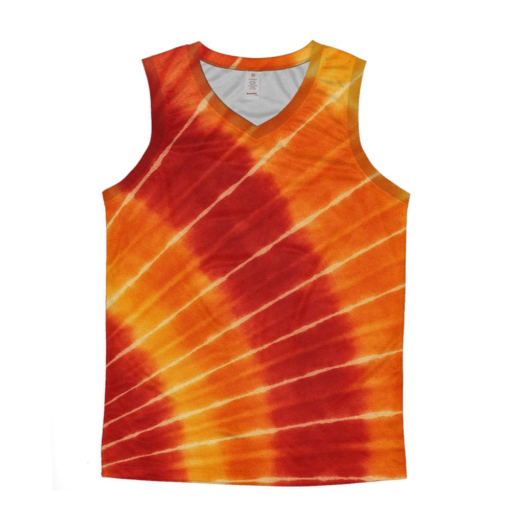 Diagonal Sunset Fan Fold custom tank tops