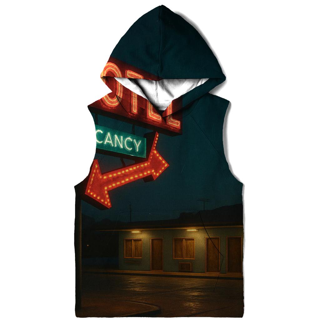 Retro Motel Roadside Night Scene zip-up hoodies