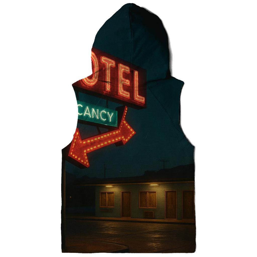 Retro Motel Roadside Night Scene zip-up hoodies