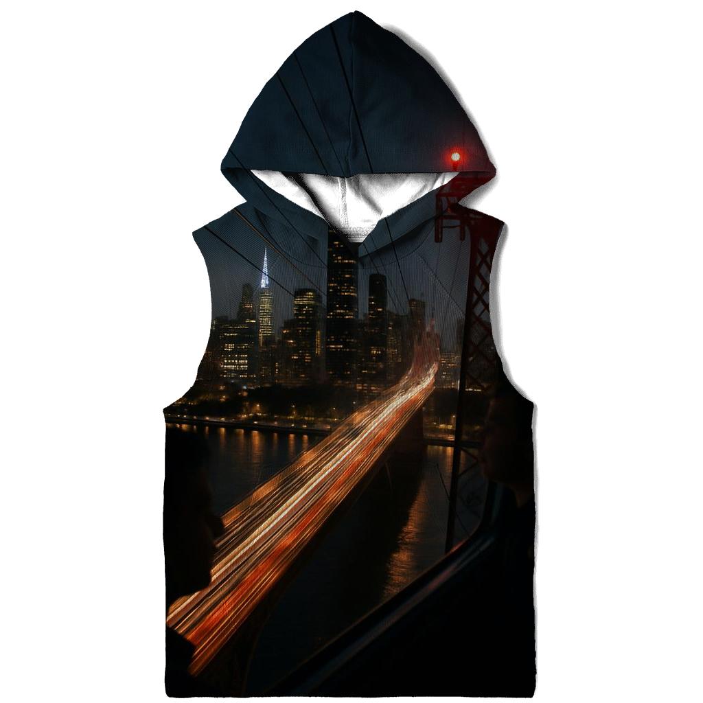 Nighttime Long Exposure From Roosevelt Island Tram heavyweight hoodies