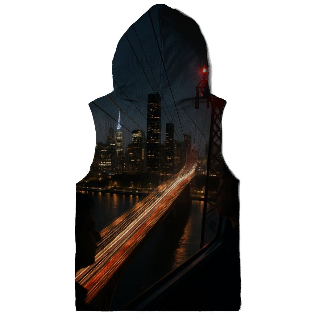 Nighttime Long Exposure From Roosevelt Island Tram heavyweight hoodies