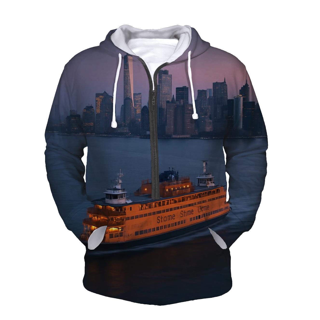 Harbor Commuter Ferry At Dawn hoodie trends