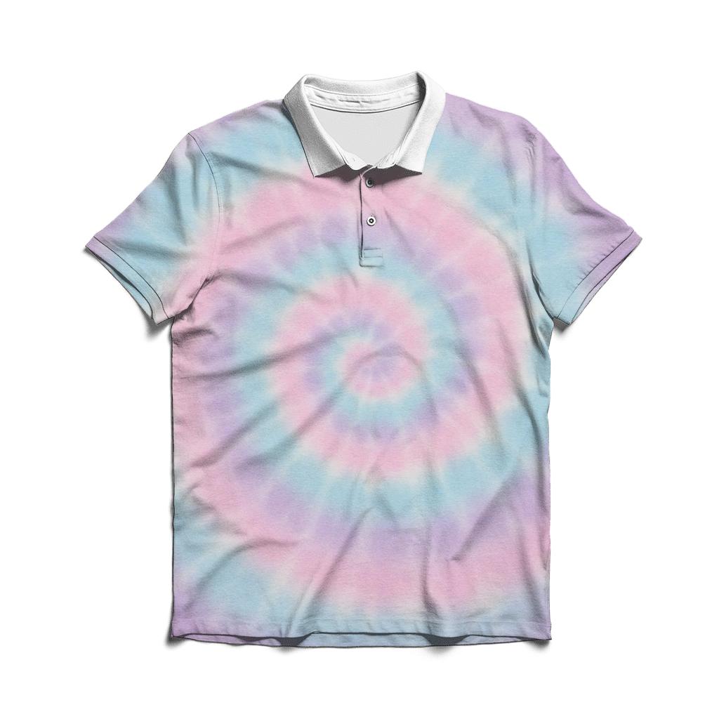 Pastel Overdye Galaxy Swirl custom polo shirts