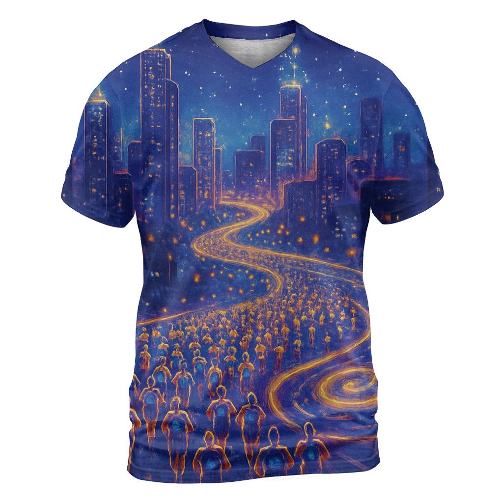 Starlight Marathon City artistic all-over print tops