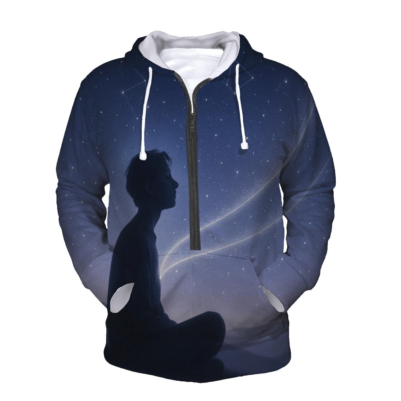Celestial Listening embroidered hoodies