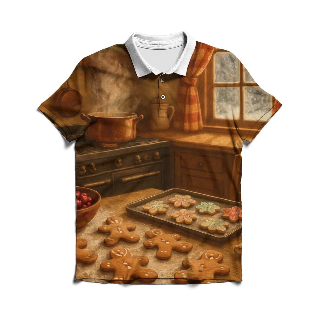 Grandmas Christmas Kitchen Glow embroidered polo tops