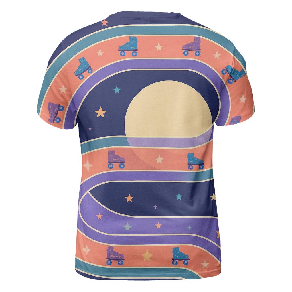Retro Roller Rink Loop artistic all-over print tops