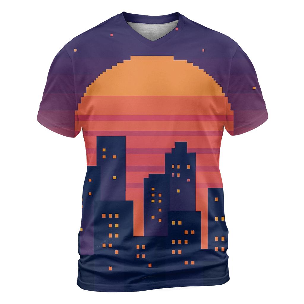 Pixel City Sundown personalized full print shirts