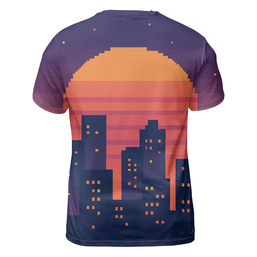 Pixel City Sundown personalized full print shirts