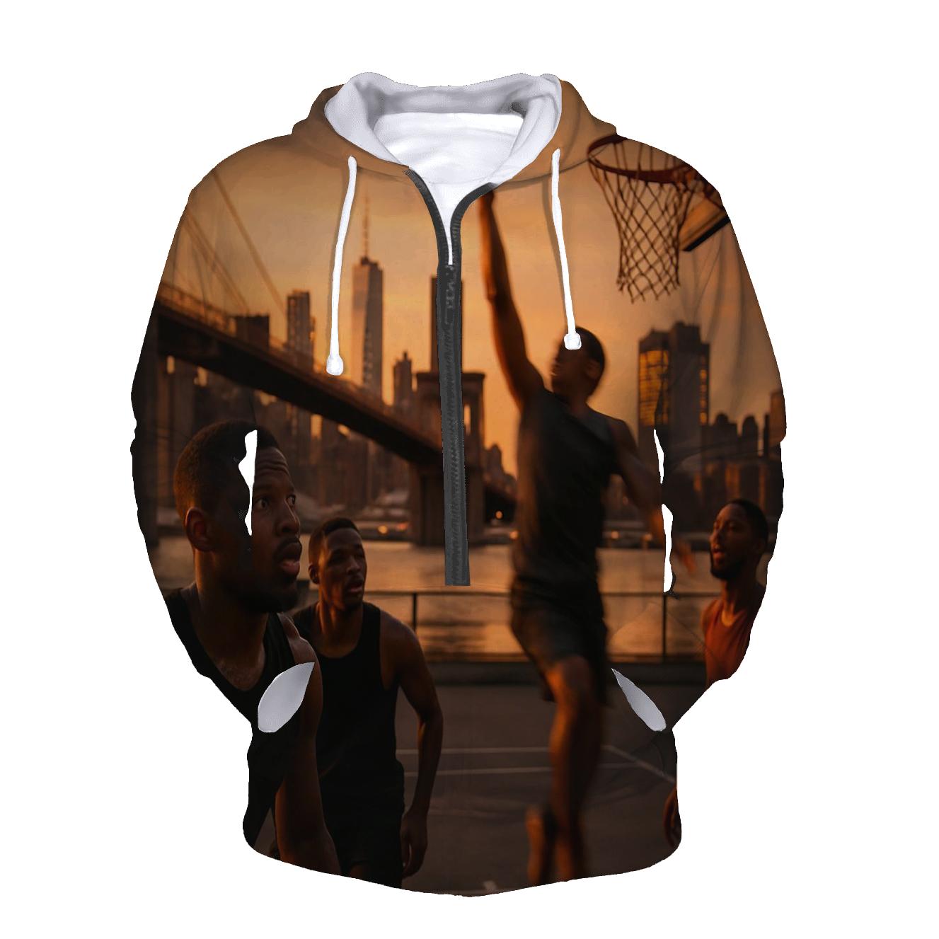 Brooklyn Bridge Park Sunset Pickup Game printed hoodies